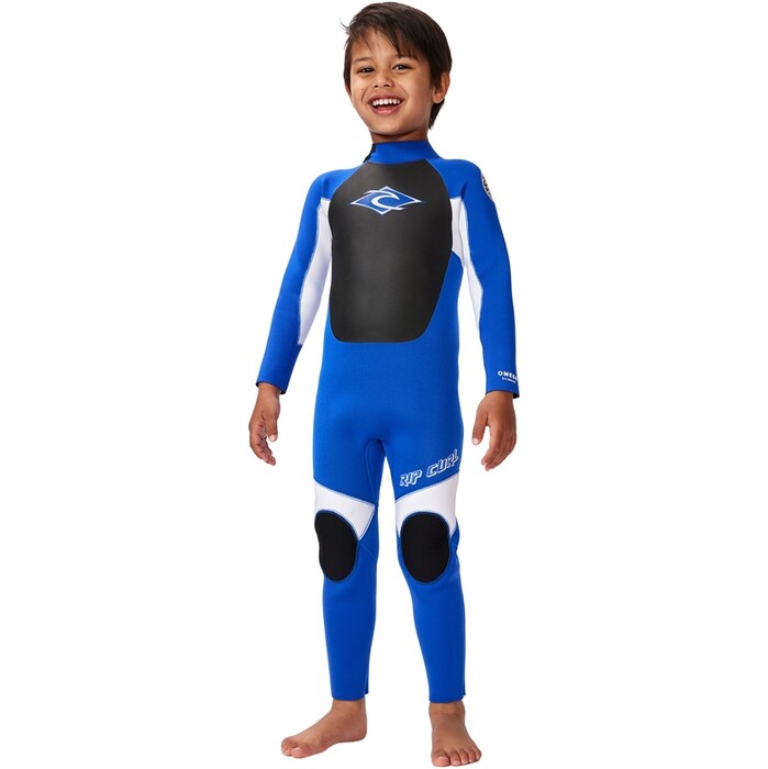 2024 Rip Curl Groms Omega 4/3mm Back Zip Wetsuit 001TFS - Blue